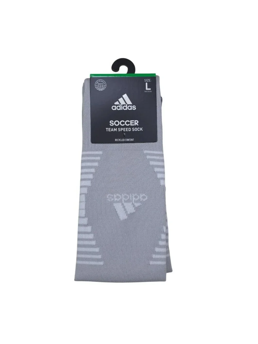 Adidas Soccer Team Speed Socks Large Aeroready Compression Wicking Gray